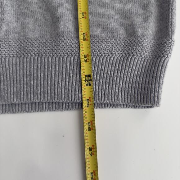 Shawl Collar Sweater Womens XL Gray Button Pullover Classic Thick Knit Preppy - Picture 6 of 7